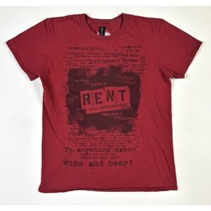 Rent 20th Anniversary Tour T-Shirt Adult Medium Theatre Graphic Red Broadway